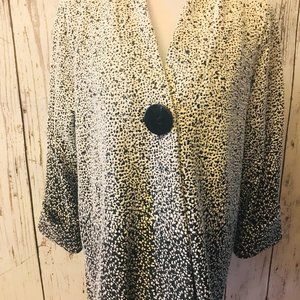 Ali Miles Jacket Size L Black White Textured Knit